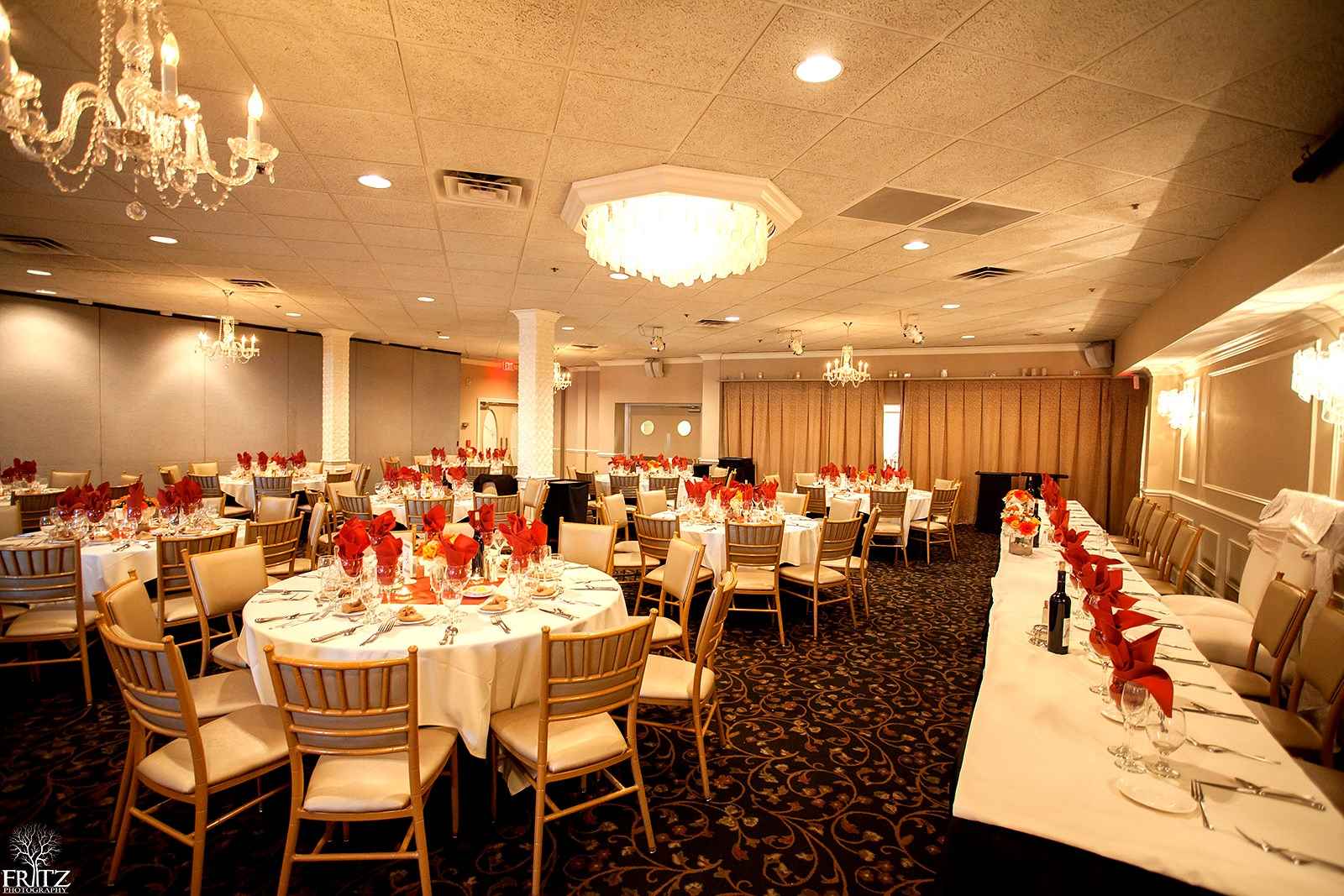 Decorated event space at Anthony's Ocean View